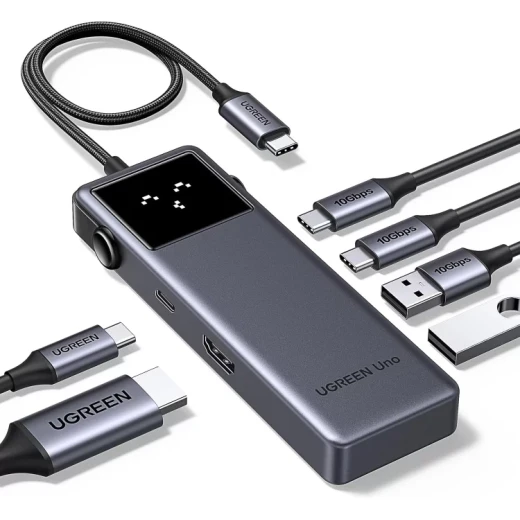 محول يو جرين 6 في 1 بمنفذ USB-C، منفذ HDMI بدقة 4K 60 هرتز، USB 3.0، قارئ بطاقات SD/TF لأجهزة MacBook Pro Air و iPhone 15 Pro - يوجرين - Image 9